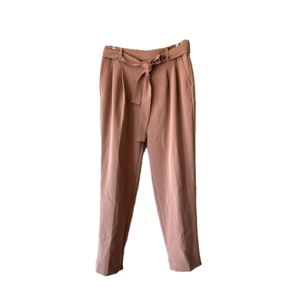 LOFT Outlet High Rise Tapered Leg Belted Pants Medium Camel Light Brown